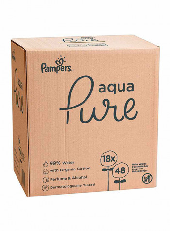Aqua Pure Baby Wipes 99% Water, 864 Count