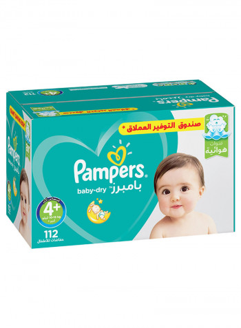 Baby-Dry Diapers, Size 4+, Maxi+, 10-15Kg,Double Giant Box,224 Diapers