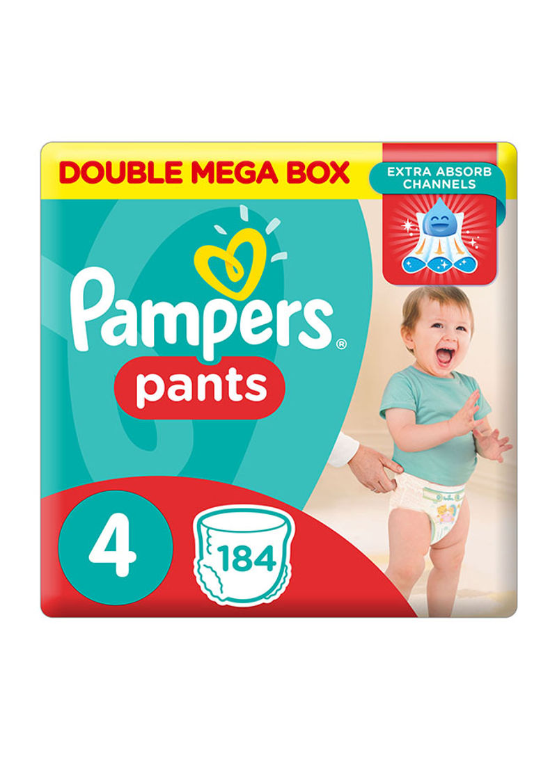 Pampers Pants Diapers, Size 4, Maxi, 9-14 kg, Double Mega Box, 184 Diapers