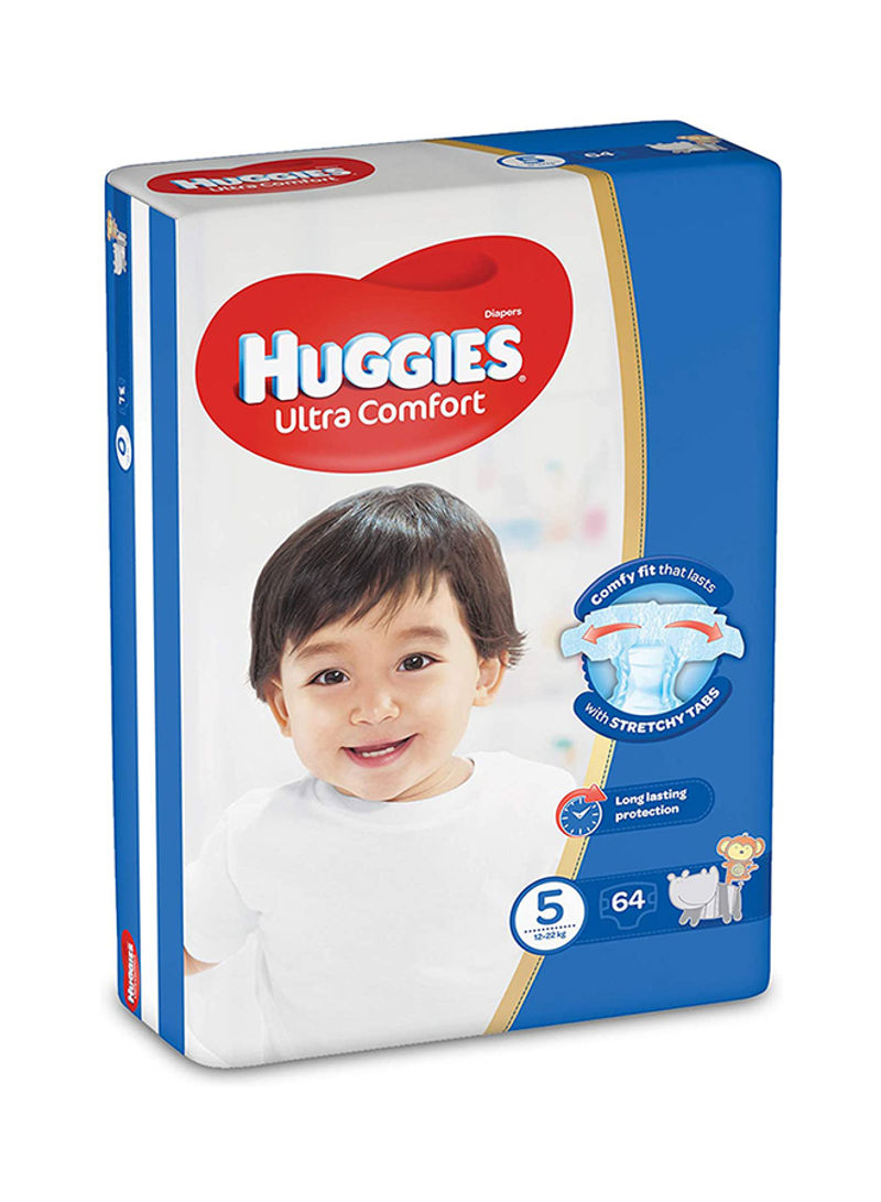 Ultra Comfort Diapers, Size 5, Jumbo Pack, 12-22 kg, 128 Diapers Pack of 2
