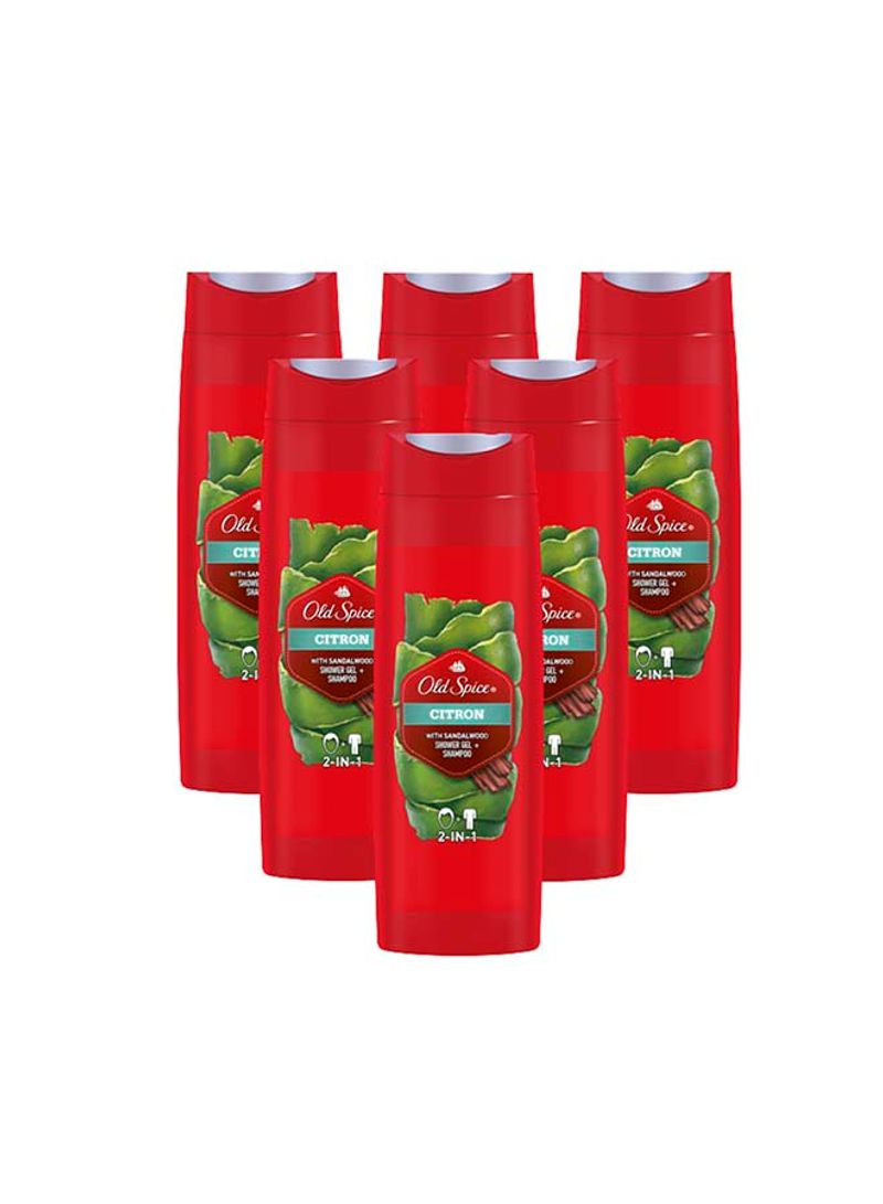 Pack Of 6 Citron Shower Gel And Shampoo 400ml