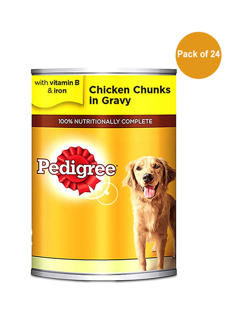 Chicken In Gravy Wet Dog Food Can 400g Pack of 24