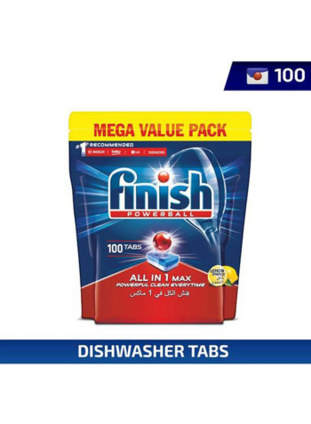 All in One Max Lemon Dishwasher Tablets 100 Tablets