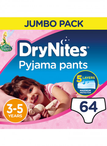 Drynites Pyjama Pants, Age 3-5 Years, Girl, 17-30 kg, 64 Bed Wetting Pants