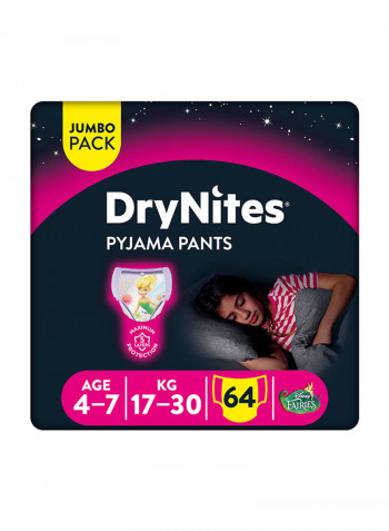 Drynites Pyjama Pants, Age 4-7 Years, Girl, 17-30 kg, 64 Bed Wetting Pants