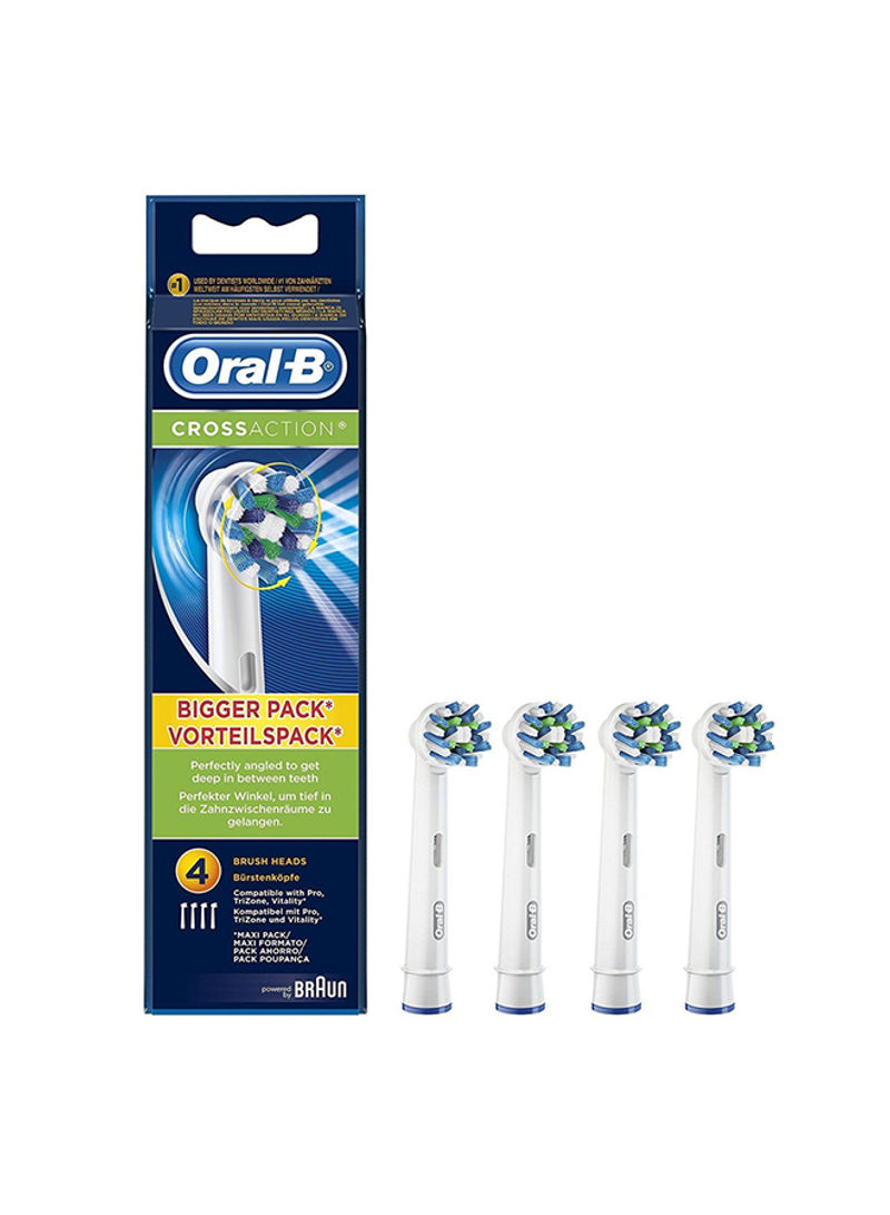 4-Piece Cross Action Replacement Brush Heads White