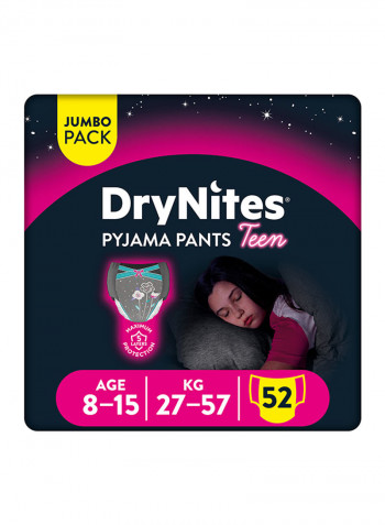 Drynites Pyjama Pants, Age 8-15 Years, Girl, 27-57 kg, 52 Bed Wetting Pants