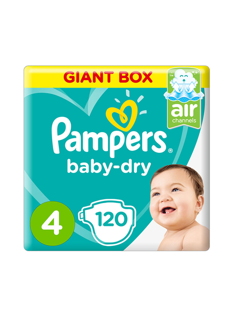 Baby-Dry Diapers, Size 4, Maxi, 9-14kg, Giant Pack, 120 Count