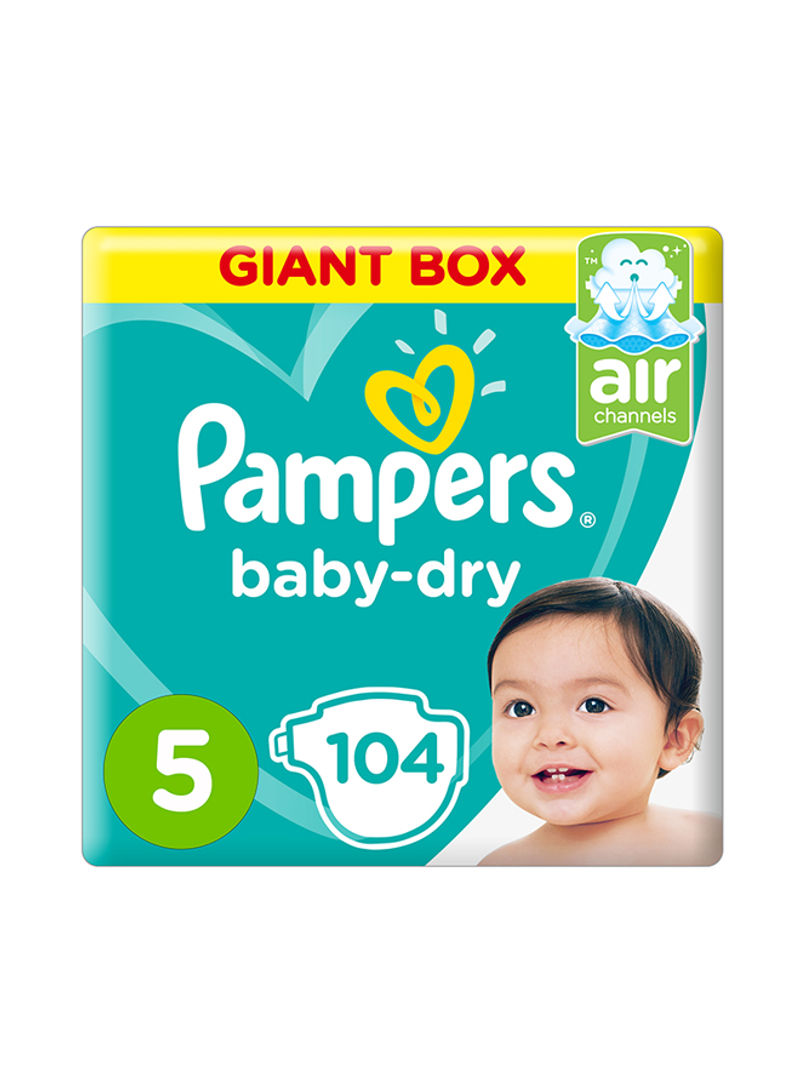 Baby- Dry Diapers, Size 5,  Junior, 11-16kg, Giant Pack, 104 Count