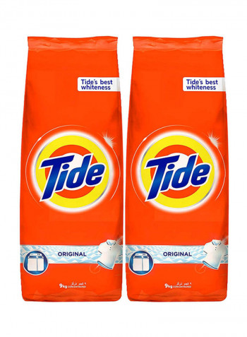 Powder Laundry Detergent, Original Scent, 9Kg Pack Of 2