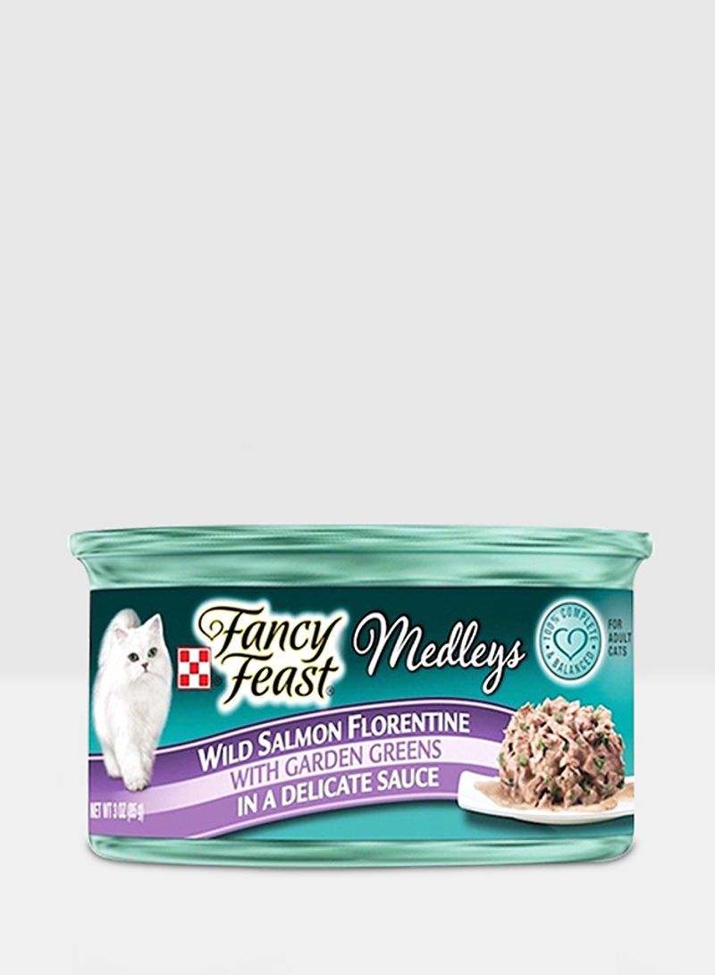 Fancy Feast Medleys Florentine Collection Gourmet Wet Cat Food Salmon Pack of 24 3ounce