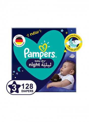 Baby-Dry Night Diapers, size 3, 7-11kg, 128 count
