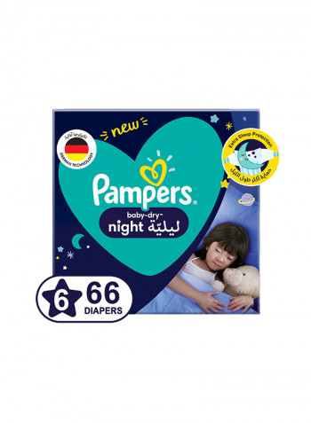 Baby-Dry Night Diapers, size 6, 14+kg, 66 count