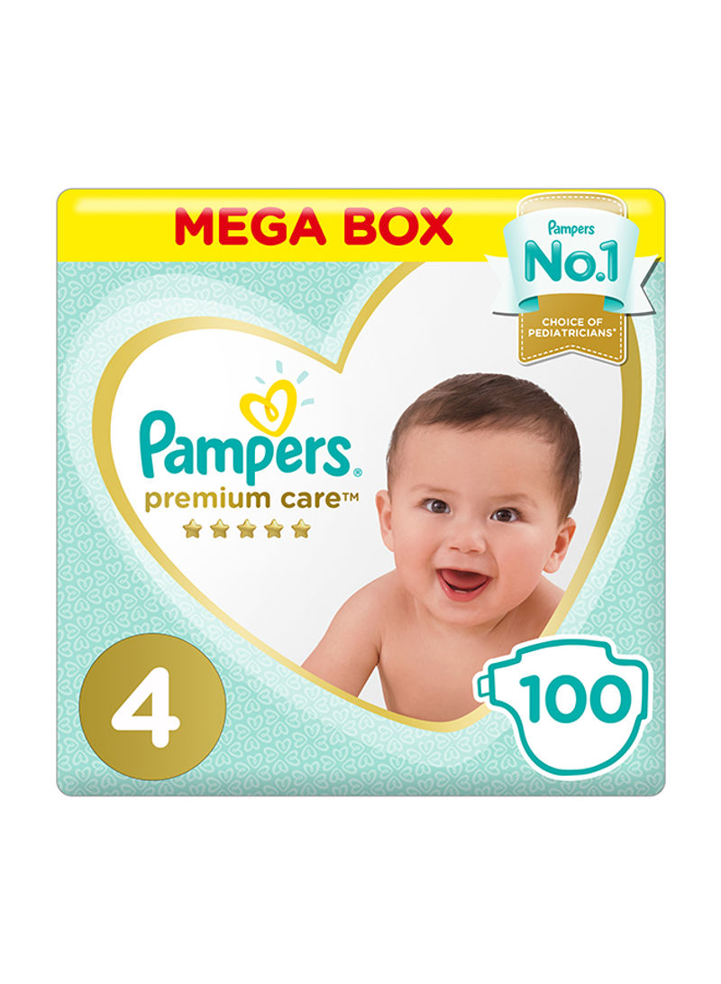 Premium Care Diapers, Size 4,  Maxi, 9-14 kg, Mega Box, 100 Count