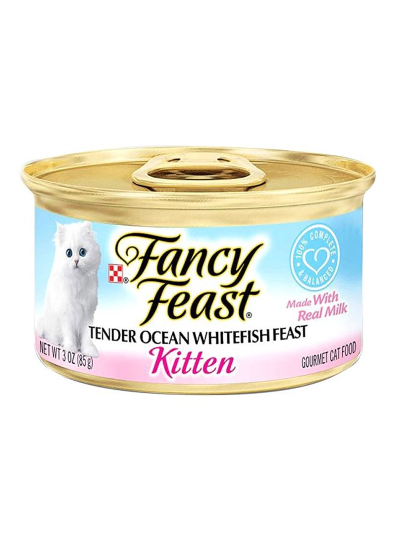 Fancy Feast Tender Ocean Whitefish Feast Cat Food 85g Pack of 24