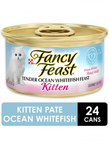 Fancy Feast Tender Ocean Whitefish Feast Cat Food 85g Pack of 24
