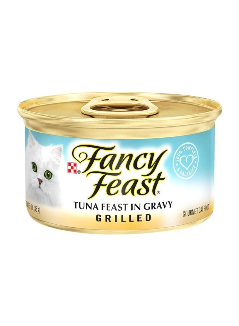 Pack Of 24 Fancy Feast Grilled Tuna Fish In Gravy Canned Food Multicolour 85g