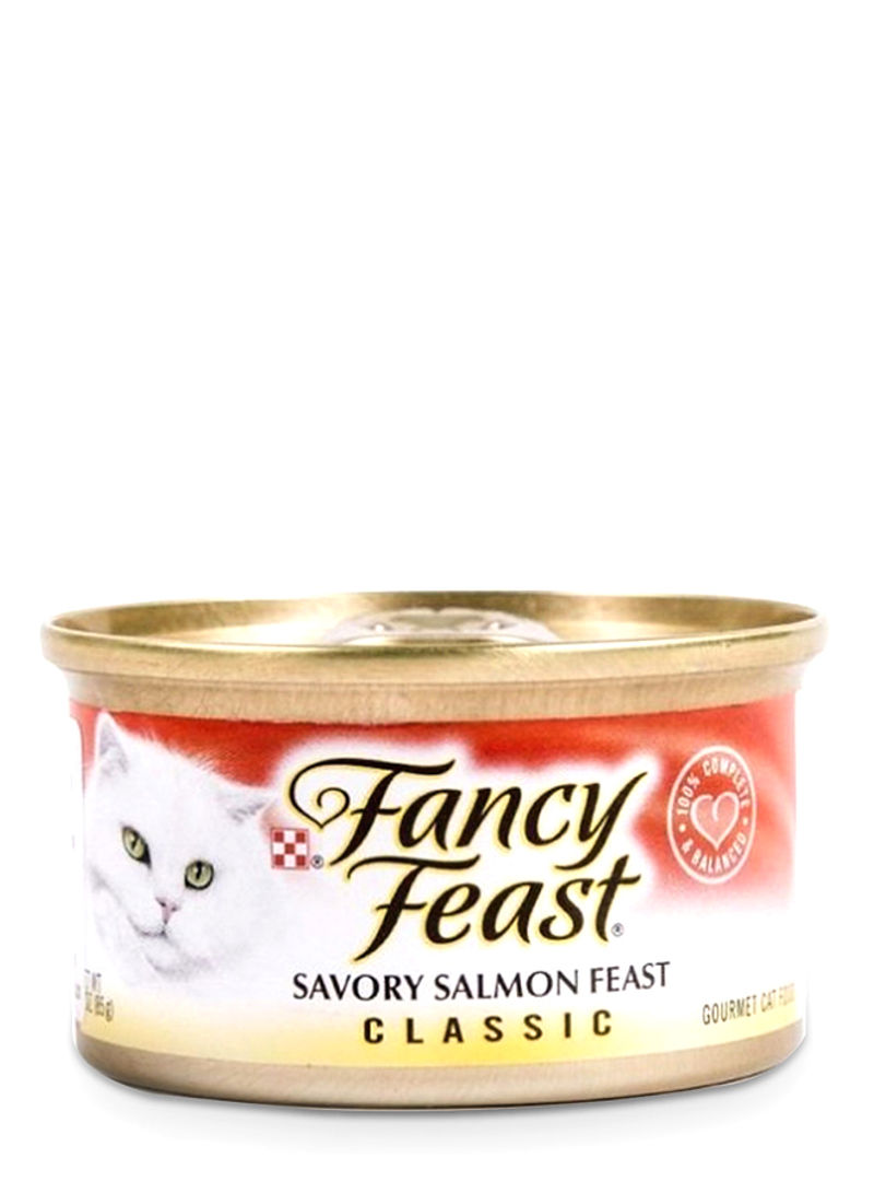 Classic Savory Salmon Feast Cat Food 85g Pack of 24 Multicolour