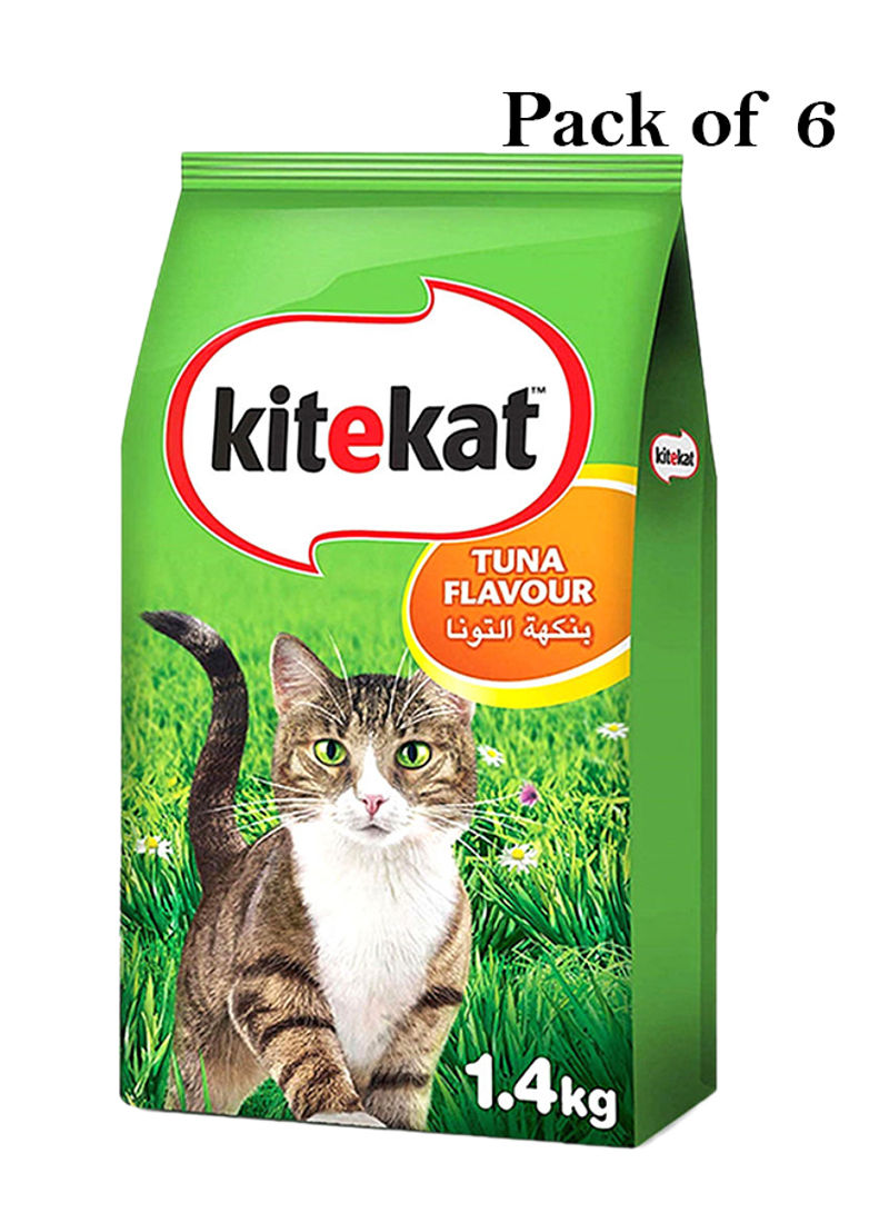 Tuna Flavour Dry Adult Cat Food 1.4kg Pack of 6
