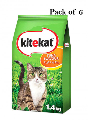Tuna Flavour Dry Adult Cat Food 1.4kg Pack of 6