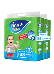 Baby Diapers, DoubleLock Technology , Size 3, Medium 4–9kg, Mega Pack. 168 Diaper Count