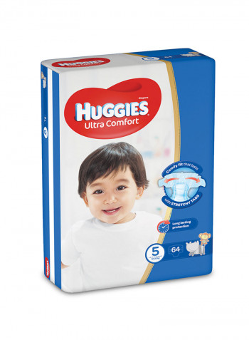 Ultra Comfort Diapers, Size 5, Jumbo Pack, 12-22 Kg, 64 Diapers