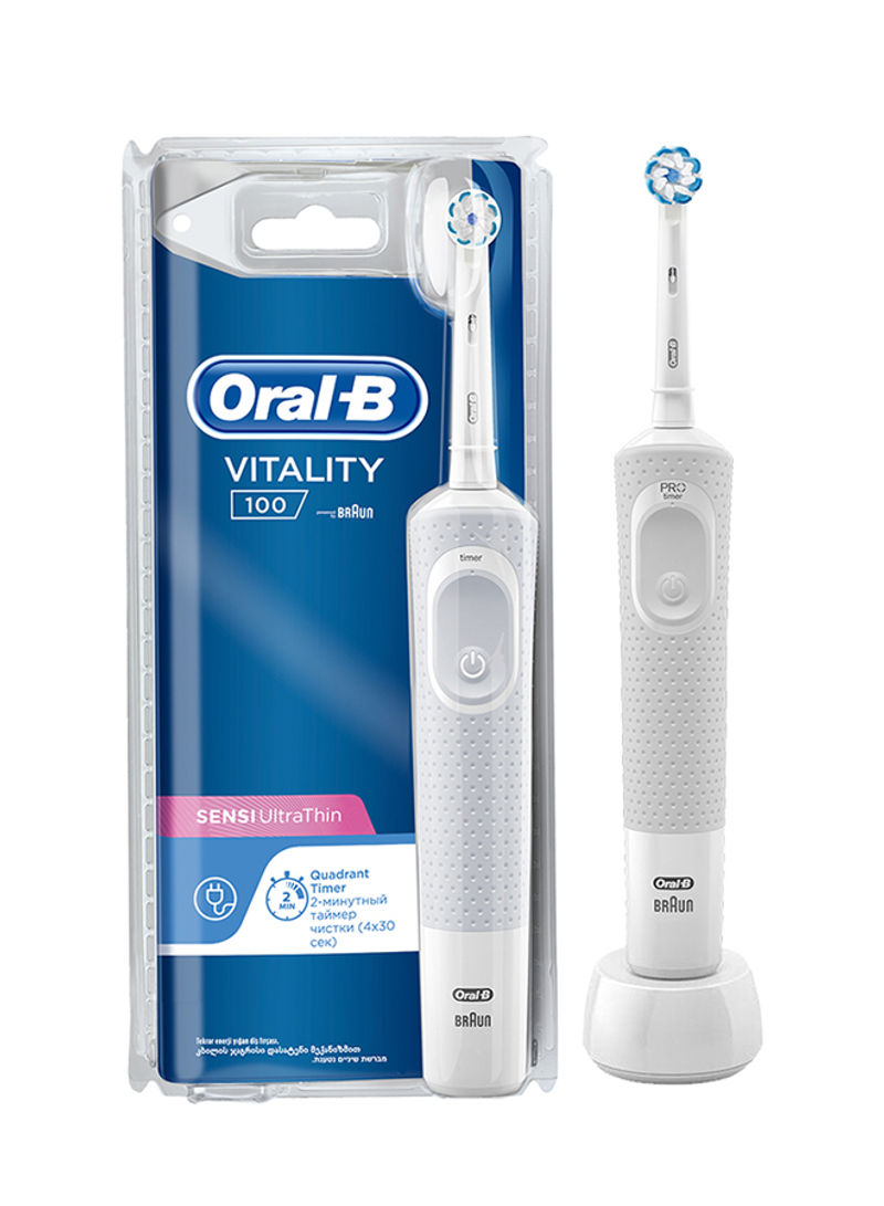 Vitality 100 Ultrathin Rechargeable Clamshell Toothbrush White