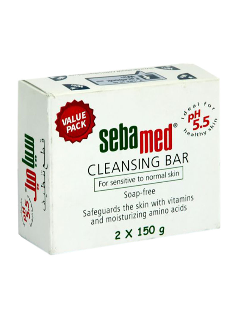 Pack Of 2 Soap Free PH 5.5 Cleansing Bar White 300g