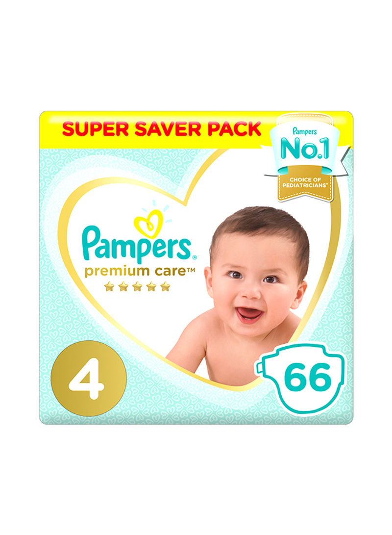 Premium Care Diapers, Size 4, 9-14 kg, Super Saver Pack, 66 Count
