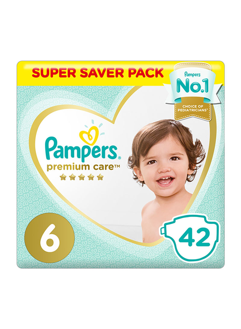 Premium Care Diapers, Size 6, 13+ kg, Super Saver Pack, 42 Count