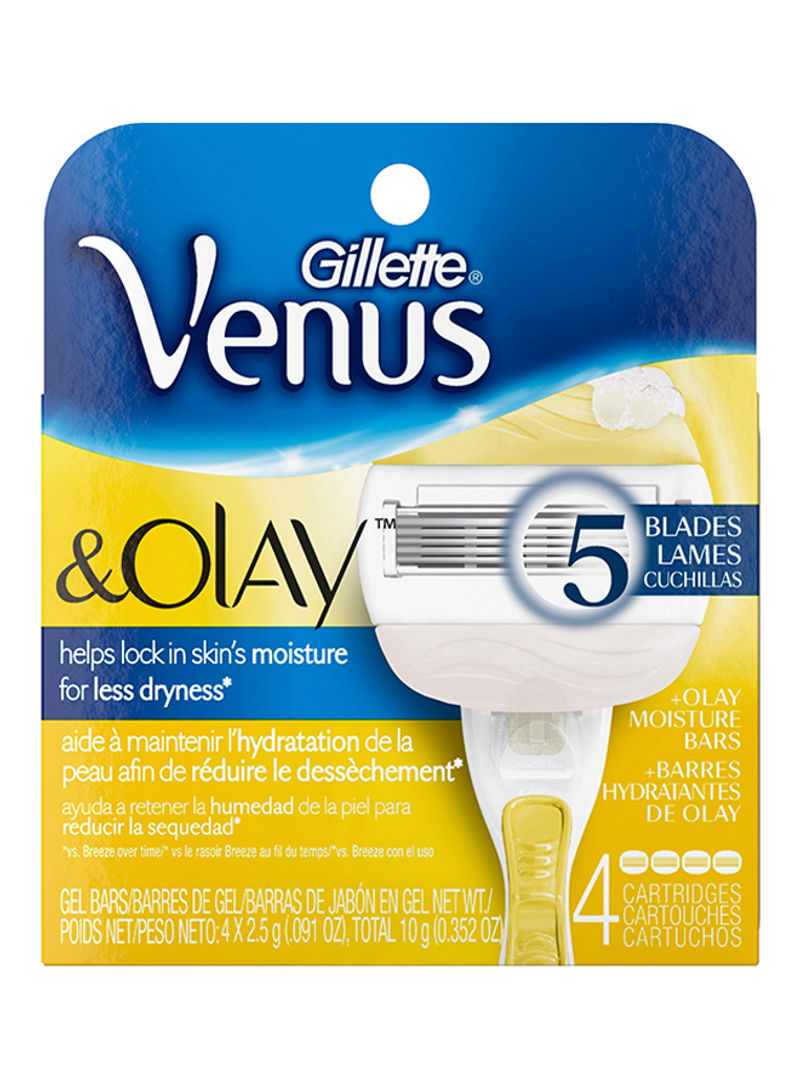 Gillette And Olay Razor Blade Refills, 4 Count
