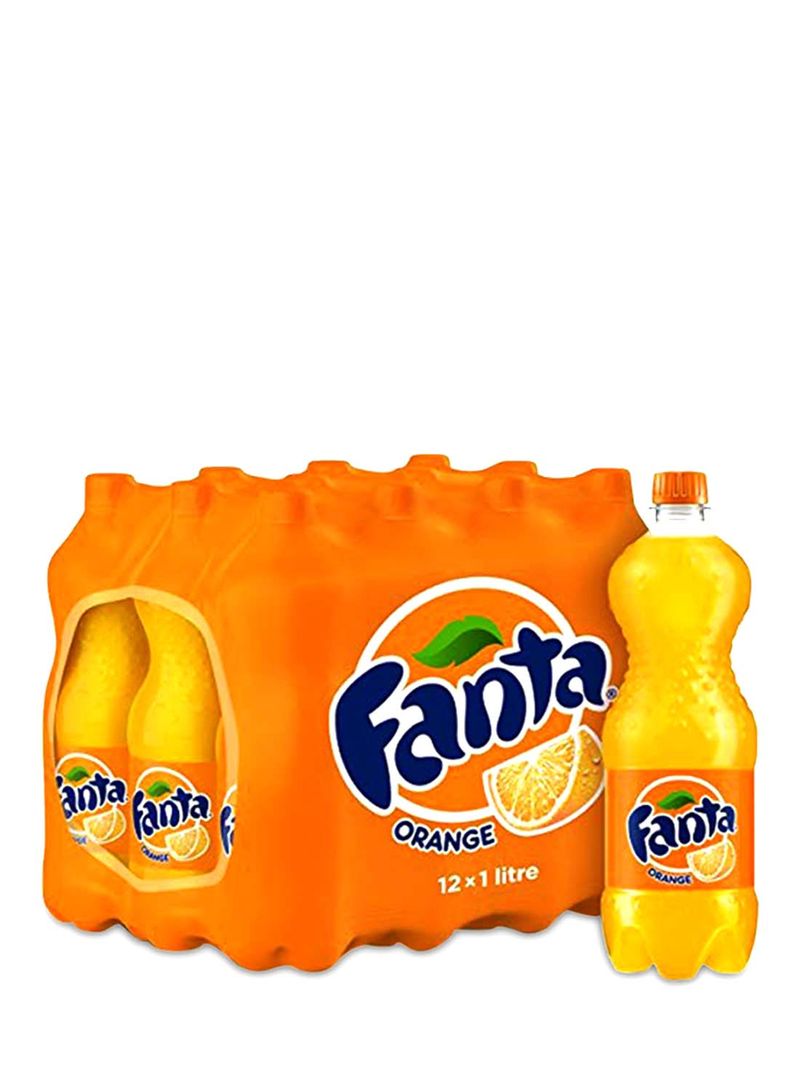 Orange Carbonated Soft Drink Bottles 1L Pack of 12