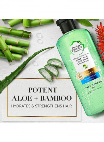Potent Aloe Vera And Bamboo Shampoo, Conditioner With Argan And Aloe Vera Hair Oil For Damaged Hair And Frizzy Hair Set