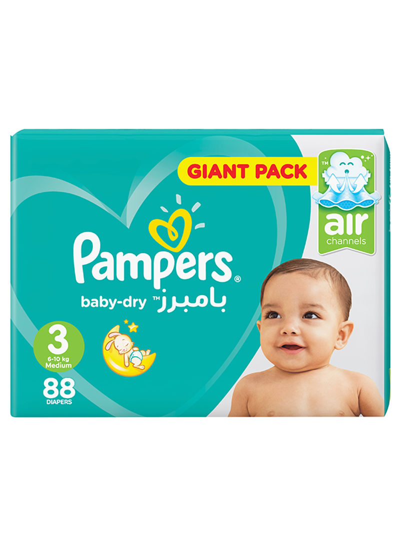 Baby-Dry Diapers, Size 3, Midi, 6-10kg, Giant Pack, 88 Count