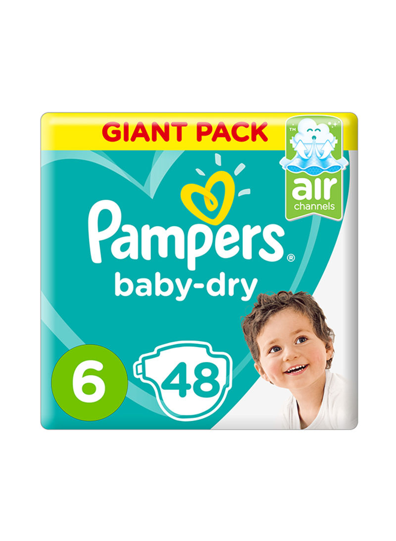 Baby-Dry Diapers, Size 6, Extra Large, 13+kg, Giant Pack, 48 Count