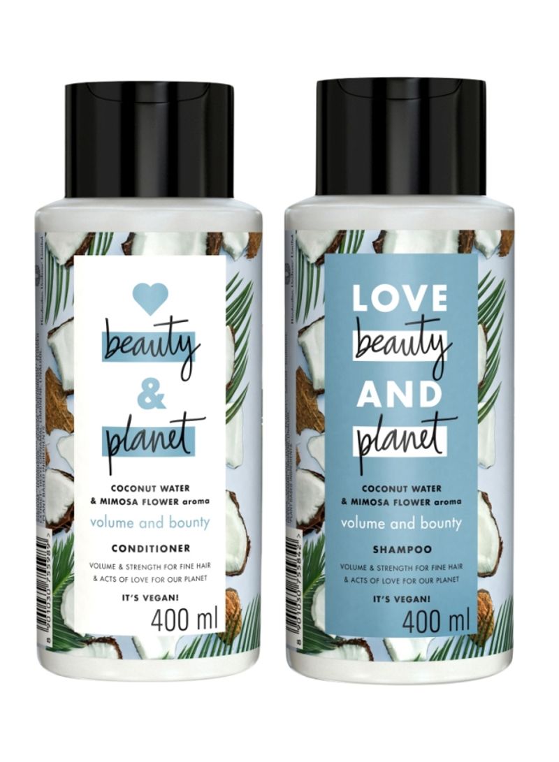 Pack Of 2 Volume And Bounty Coconut Water And Mimosa Flower Shampoo And Conditioner 800ml