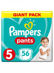 Pampers Pants Diapers, Size 5, Junior, 12-18kg, Giant Pack, 56 Diapers