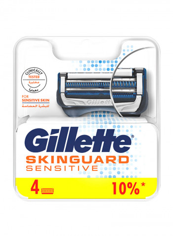 Skinguard Men's Razor Blades For Sensitive Skin, 4 Blade Refills Multicolour