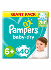 Baby-Dry Diapers, Size 6+, 14+kg,Giant Pack 40 Count