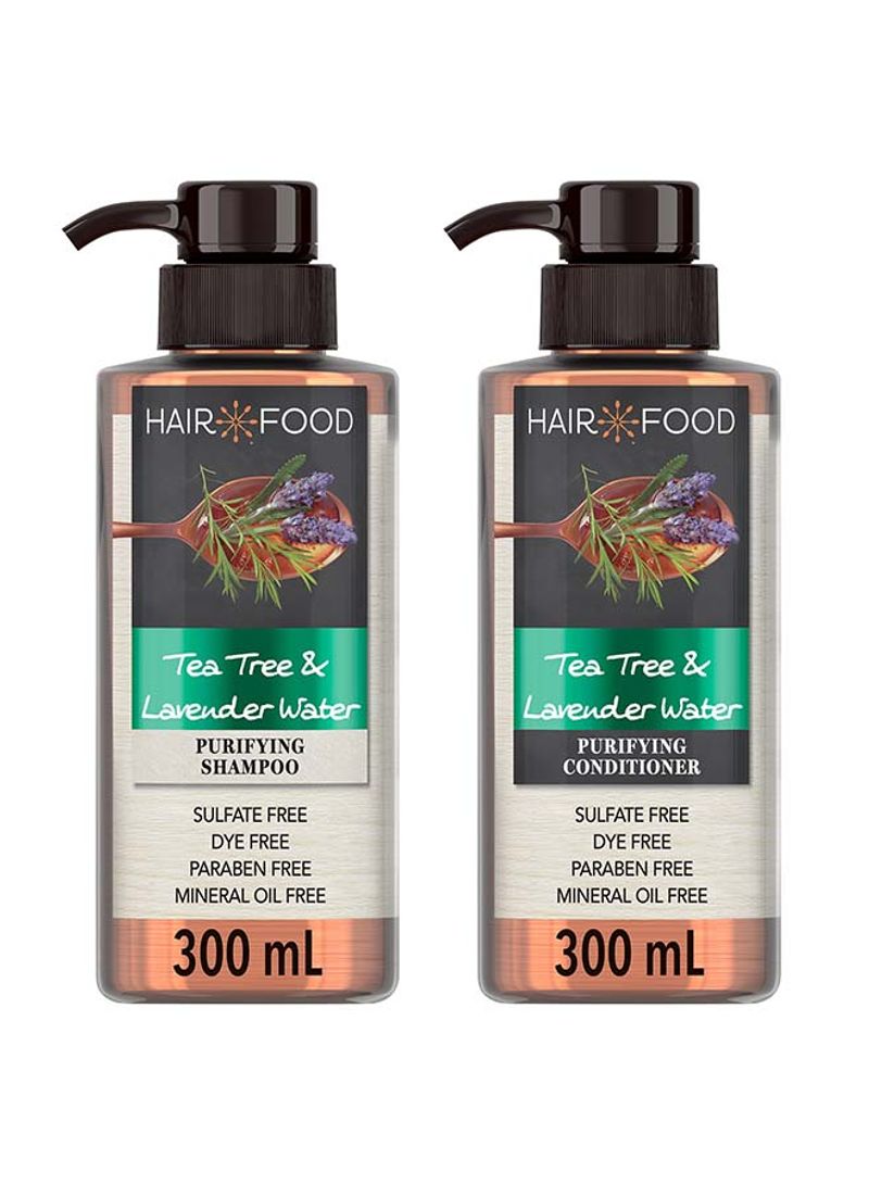 Pack Of 2 Purifying Shampoo And Conditioner Tea Tree 300ml