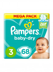 Baby-Dry Diapers, Size 3, Midi, 6-10kg, Mega Pack, 68 Count