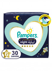Premium Care Night Diapers, size 6, 14+kg, 30 count