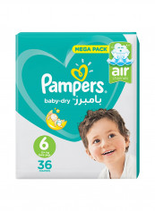 Baby-Dry Diapers, Size 6, Extra Large, 13+kg, Mega Pack, 36 Count