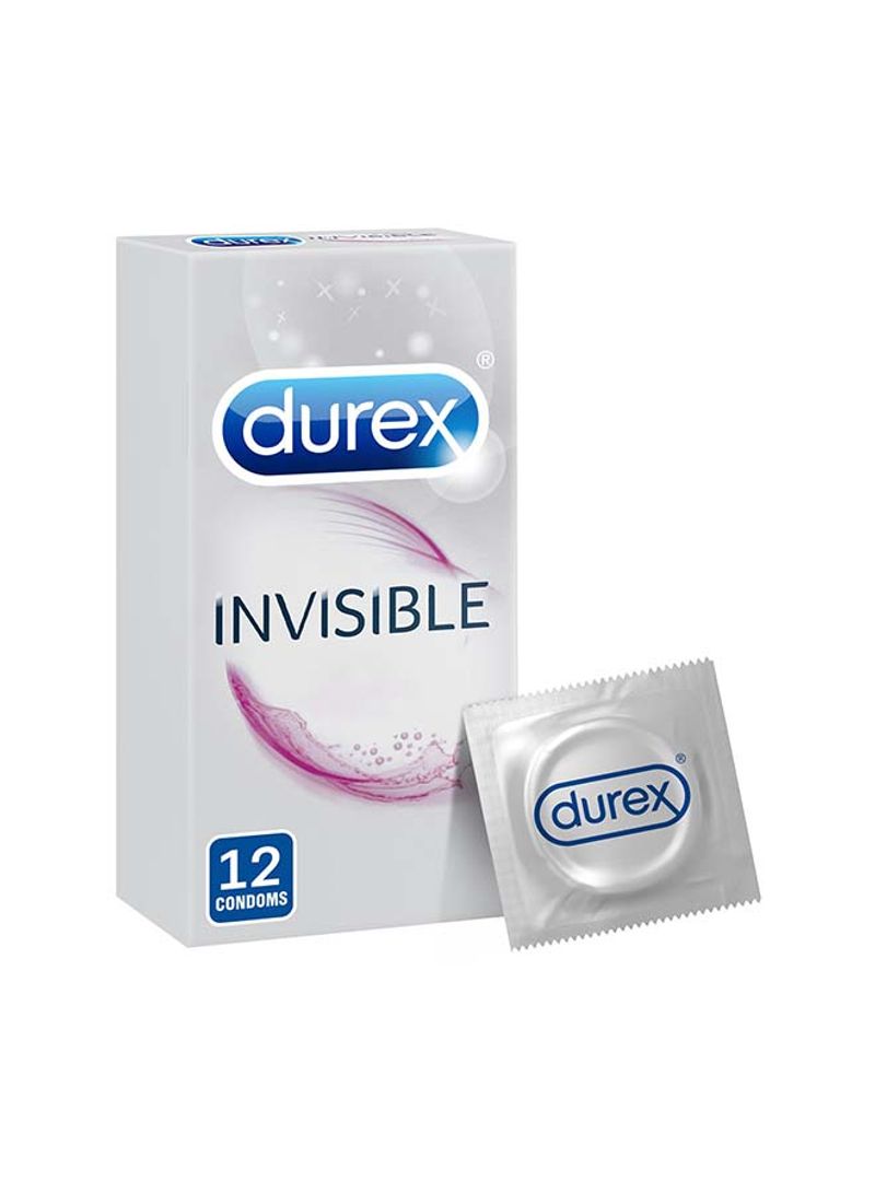 Invisible Extra Thin Condom Extra Lubricated - Pack Of 12