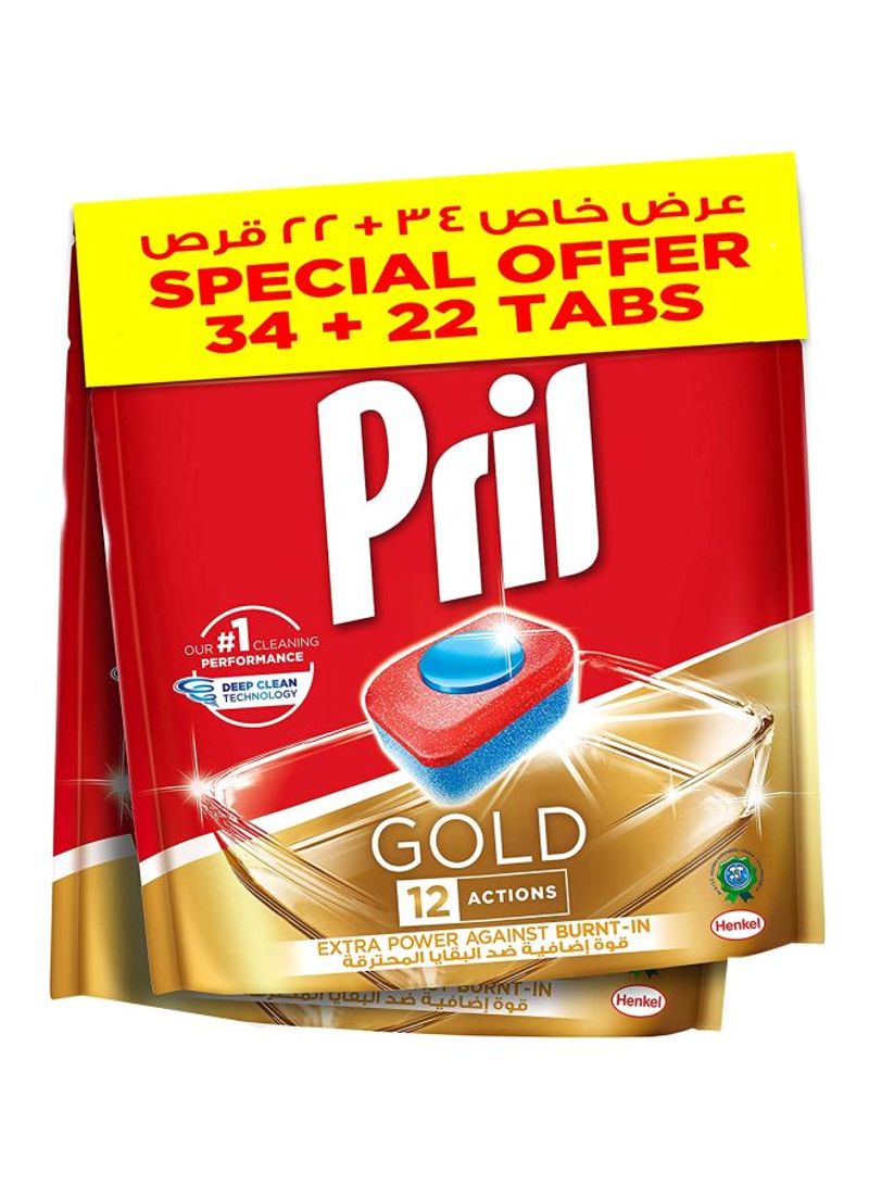 Pack Of 2 Gold Automatic Dishwashing Tablets