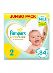 Premium Care Diapers, Size 2, Mini, 3-8kg, Jumbo Pack, 84 Count