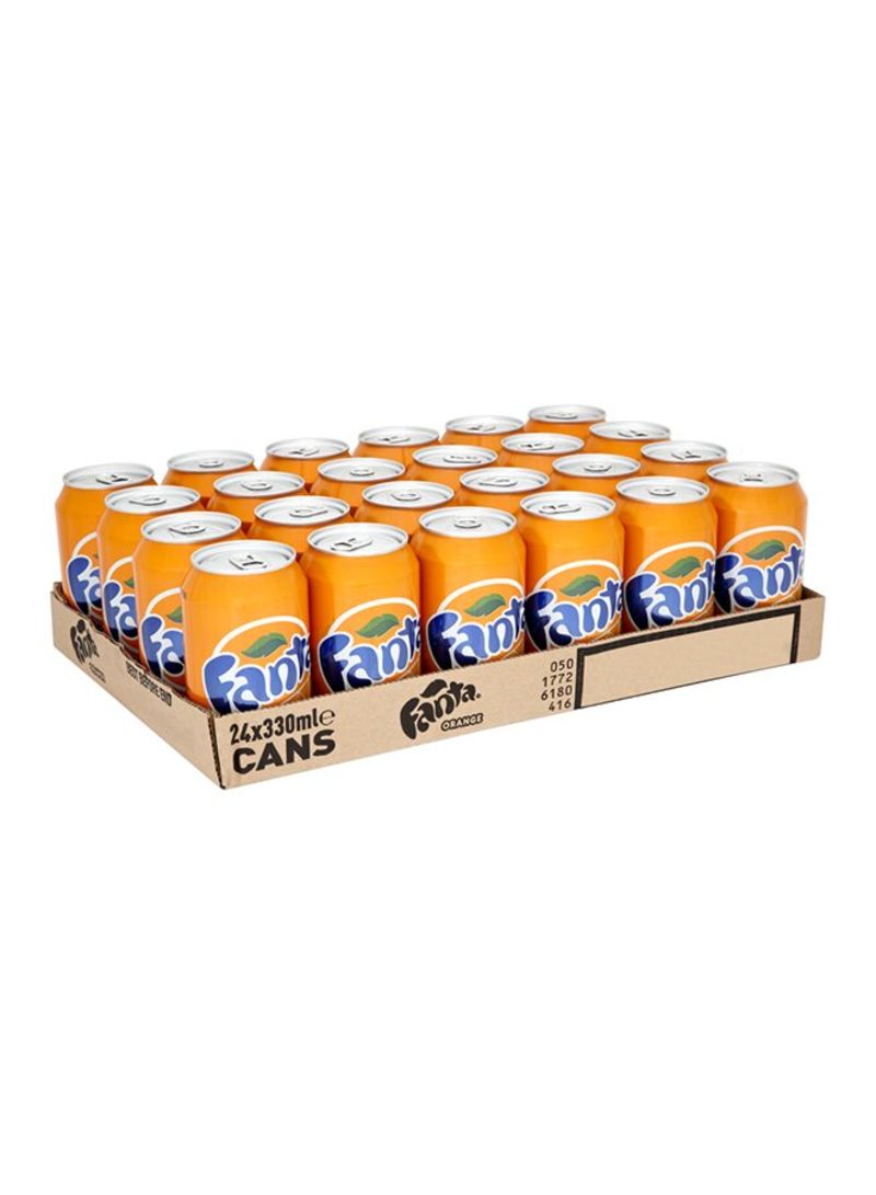 Orange Carbonated Soft Drink Cans 330ml Pack Of 24