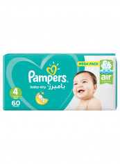 Baby-Dry Diapers, Size 4, Maxi, 9-14kg, Mega Pack, 60 Count