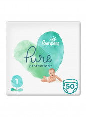 Pure Protection Diapers, Size 1, 2-5kg, 50 Count