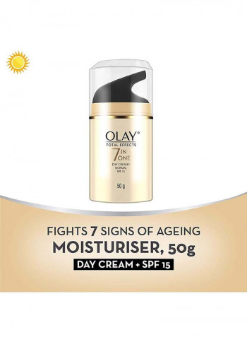 Face Moisturizer Total Effects 7inOne Anti-Ageing Day Cream SPF15, with Vitamins B3, B5 And E 50g